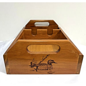 Wooden Duck Design Utensil Holder